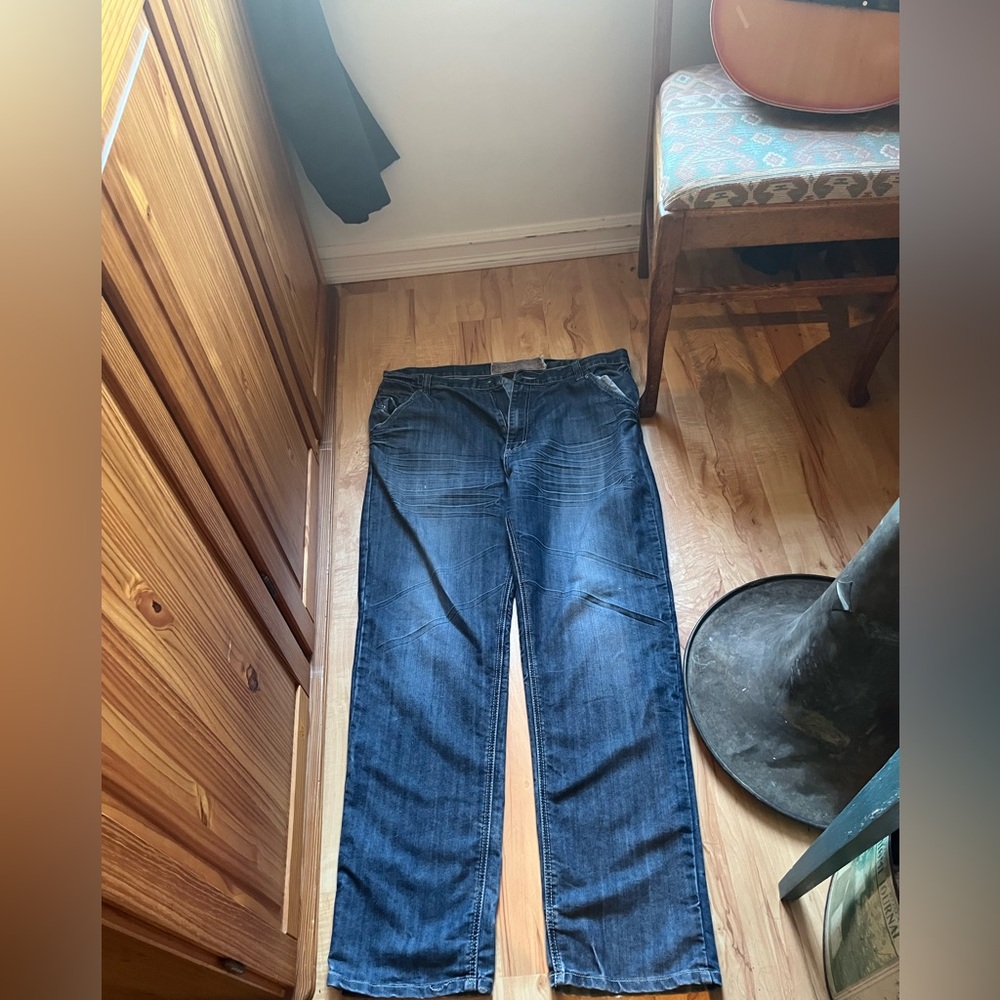 Blue Gear Denim Jeans missing waist button